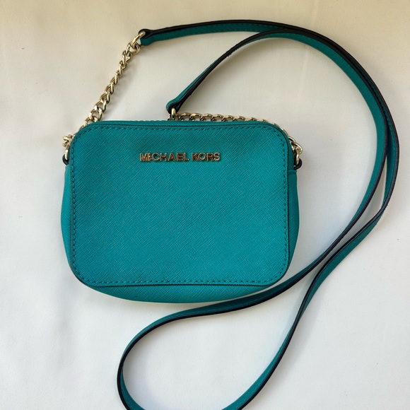 Michael Kors Blue Crossbody Bag with Gold Hardware - Picture 1 of 4